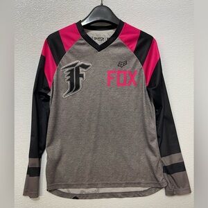 Fox Switch Gray and Pink Long Sleeve MTB Jersey